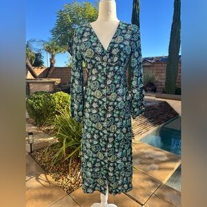 🌺Volcom Teal Floral Open Back Dress